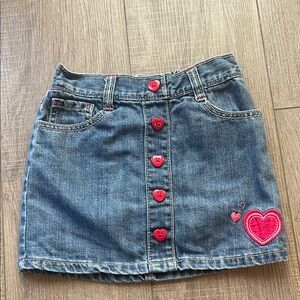 Gymboree Denim Mini Skirt with Red Heart Accents Size 4 girls
